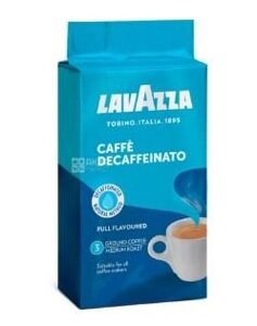 Lavazza, Decaffeinato, 250 г, Кава Лавацца, Декаффеинато, середньої обжарювання, мелений без кофеїну