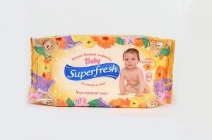 Серветки вологі для дітей та мам SuperFresh 60шт -055,-054