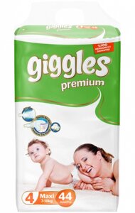 Підгузки дитячі Giggles Premium 4 Maxi 7-18 кг 44 шт