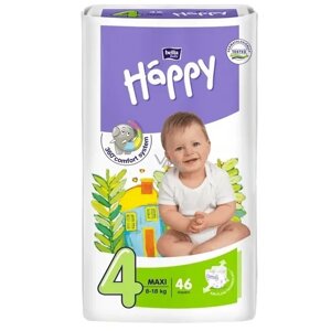 Підгузки дитячі Happy 4 Maxi 8-18 кг 46 шт