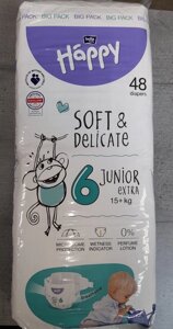 Підгузки дитячі Happy 6 Junior Extra 15-30 кг 54 шт