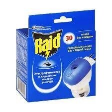 Raid комплект (їв. фумігатор+рідина) з регулятором інтенсивності 30 ночей без комарів