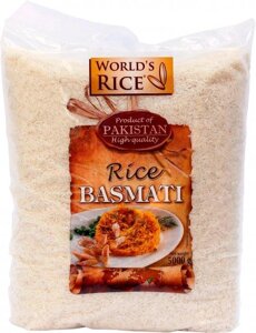 Рис World's Rice, Basmati, 5кг, Басматі, довгозернистий