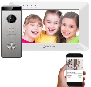 Комплект відеодомофона Qualvision QV-IDS4726QW WI-FI + QV-ODS235SX Silver