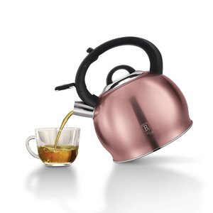 Чайник рожевий перламутровий зі свистком 3 л - BH 1077 - BERLINGER HAUS