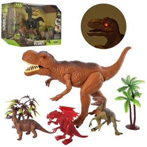 Дитячий ігровий набір Динозаври 4 штуки в комплекті світло звук RS007-1-2