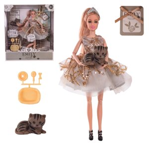Лялька Емілі шарнірна 29 см з кішкою та аксесуарами "Emily" QJ090B
