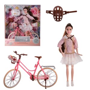 Лялька красива з велосипедом шарнірна 29 см у коробці "Emily" QJ077