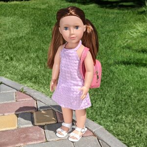 Лялька модниця розмовляє українською мовою з рюкзаком М 3957-59-60-1 48 см пісня кольору фрази