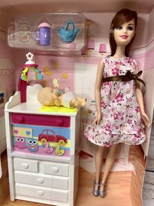 Лялька з дитиною 29 см лялечка пеленальний столик аксесуари A626