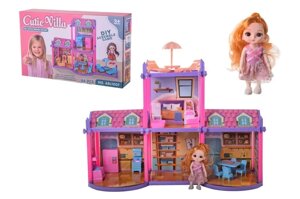 Ляльковий будиночок з лялечкою 16 см та двоповерховим меблями 98 предметів abl1009