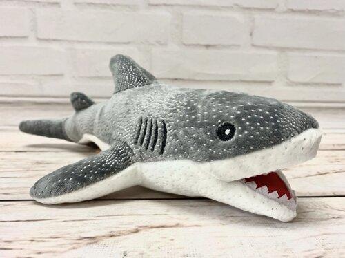 М'яка іграшка акула 37 см сірий колір 25015-3