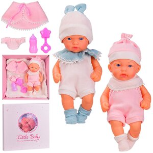 Пупсик 25 см дитяча лялька з аксесуарами одяг пляшечка 2 види хлопчик дівчинка AD7715-B4/B5