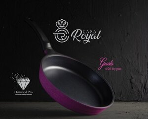 Сковорода 26 cm Gusto від CASA ROYAL з антипригарним покриттям "Greblon Diamond Pro"Колір-рожевий