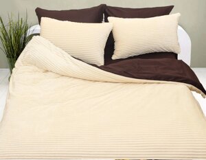 Комплект постільної білизни 2-спальний євро Зима - Літо 100% бавовна Сатин, велсофт