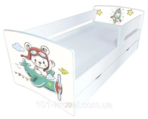 Дитяче ліжко з захисним бортиком повітряні кулі веселка 170*80см Kinder Cool - 2020