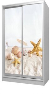 Шафа купе дводверна дитячий 120х180х60 Море пляж пісок морські зірки Безкоштовна Доставка