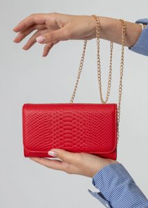 Гаманець жіночий червоний оригінальний з наплічним ремінцем Brocoli сумка