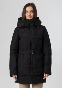 Куртка жіноча демісезонна чорна довга Towmy XL S