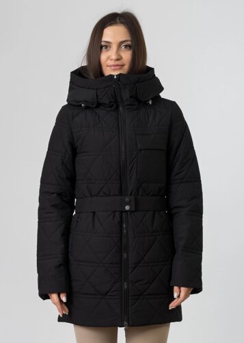 Куртка жіноча демісезонна чорна довга Towmy XL