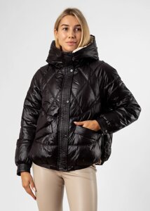 Куртка жіноча демісезонна чорна коротка Vivilona 4XL
