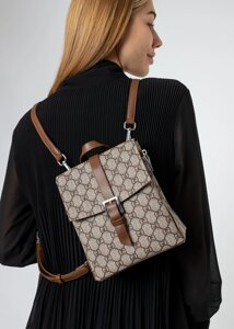 Рюкзак жіночий маленький коричневий Oliaver сумка