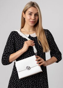 Сумка жіноча біла з ємблемою Polina сумка