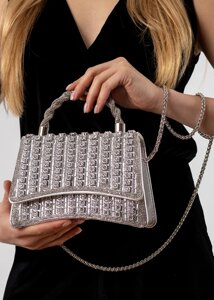 Сумка жіноча срібляста маленька стильна Oliaver сумка