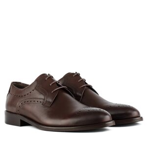 Туфлі чоловічі шкіряні коричневі елегантні на шнурівці стильні Badura 45