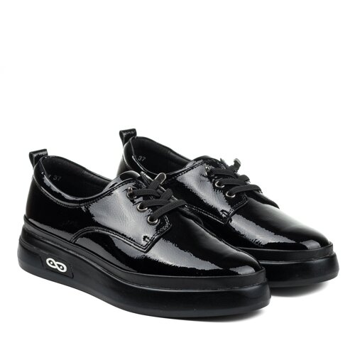 Туфлі жіночі шкіряні чорні на шнурівках Meegocomfort 36