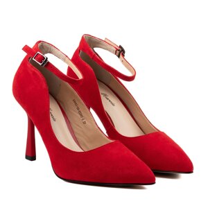 Туфлі жіночі червоні замшеві з ремінцем Lady marcia 35 39