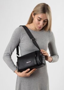 Жіноча сумка чорна мала через плече Polina-сумка