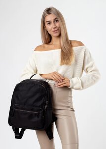Жіночий рюкзак чорний текстильний Oliaver сумка