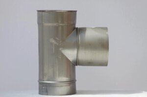 Трійник для димоходу діаметр 100мм 87гр 0,5мм з нержавіючої сталі AISI 304