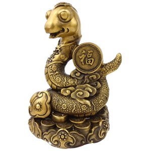 Сиаиуэтка змея на монетах 13 см бронзовая (C3814)
