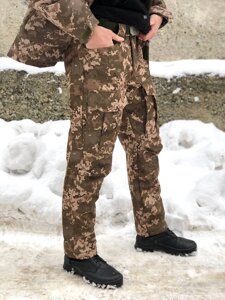 Тактичні зимові штани UKR-TEC Soft Shell Грізлі, піксель