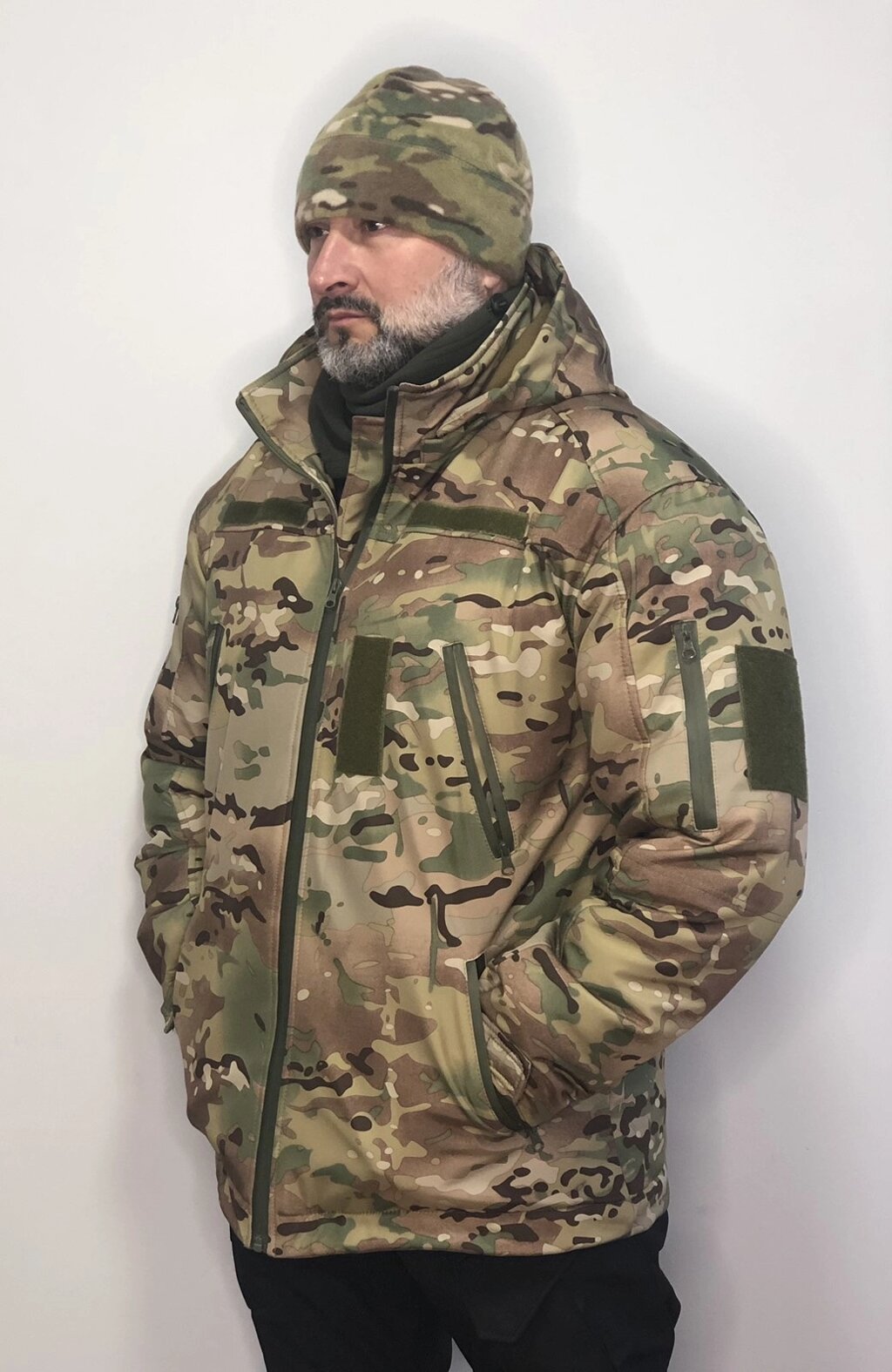 Тактична зимова куртка UKR-TEC Soft Shell, мультикам від компанії "UKR-TEC" Взуття гуртом від українського виробника - фото 1