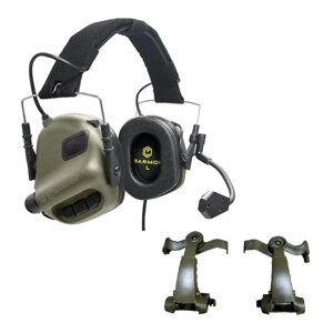 Активні навушники Earmor M32 mod3 + кріплення чебурашки Earmor M16C — Зелений