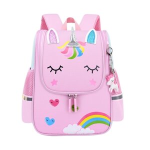 Шкільний рюкзак, ранець 1-2 клас для хлопчиків, дівчаток м'яка спинка ZMbaby — Рожевий