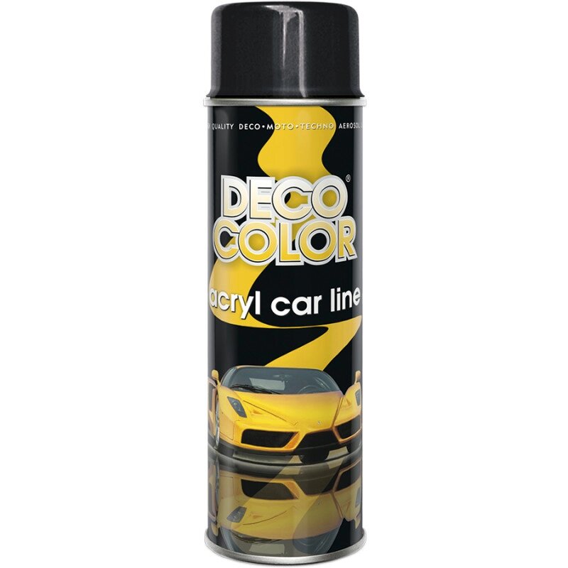 Акрилова фарба аерозольна DecoColor, Чорний глянець (RAL9005) 500ml від компанії Тюнінг і аксесуари для авто - фото 1