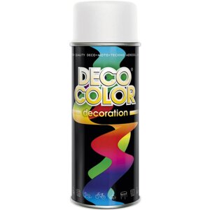 Алкідна фарба аерозольна DecoColor, Білий мат (RAL9010) 400ml