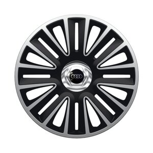 Автомобільні ковпаки Argo Quadro Pro Silver-Black R15 4 шт. (З логотипом Audi)