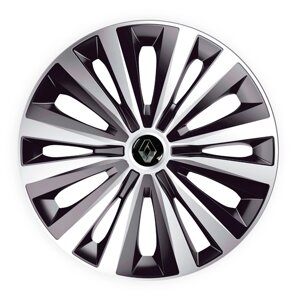 Автомобільні шапки J-Tec Multi Silver-Black R15 4 шт (з логотипом Renault)