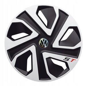 Автомобільні ковпаки J-tec ST Silver&Black R16 з логотипом Volkswagen (4 шт. )