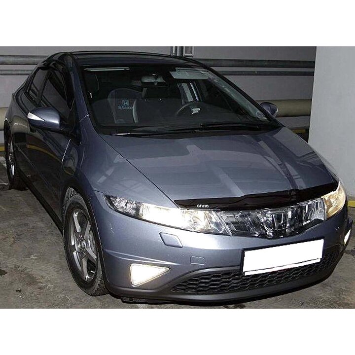 Дефлектор капота SIM Honda Civic VIII 06-11 хетчбек (темний) (SHOCIVH0612) від компанії Тюнінг і аксесуари для авто - фото 1