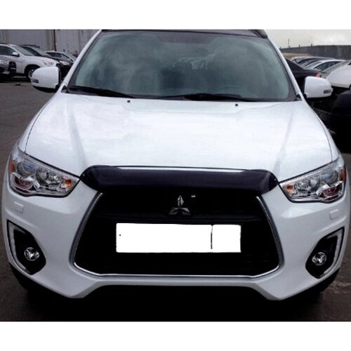 Дефлектор капота SIM Mitsubishi ASX 13- короткий (темний) (SMIASX1312) від компанії Тюнінг і аксесуари для авто - фото 1