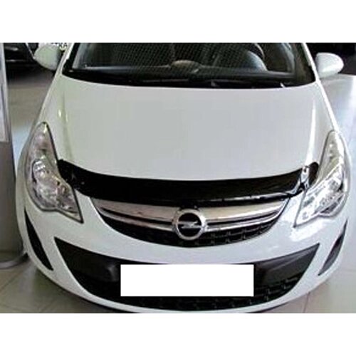 Дефлектор капота SIM Opel Corsa D 2006-2014 темний (SOPCOR0612) від компанії Тюнінг і аксесуари для авто - фото 1