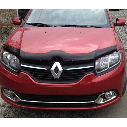 Дефлектор капота SIM Renault Sandero / Dacia Sandero II 2012- темний (SRELOG1412) від компанії Тюнінг і аксесуари для авто - фото 1