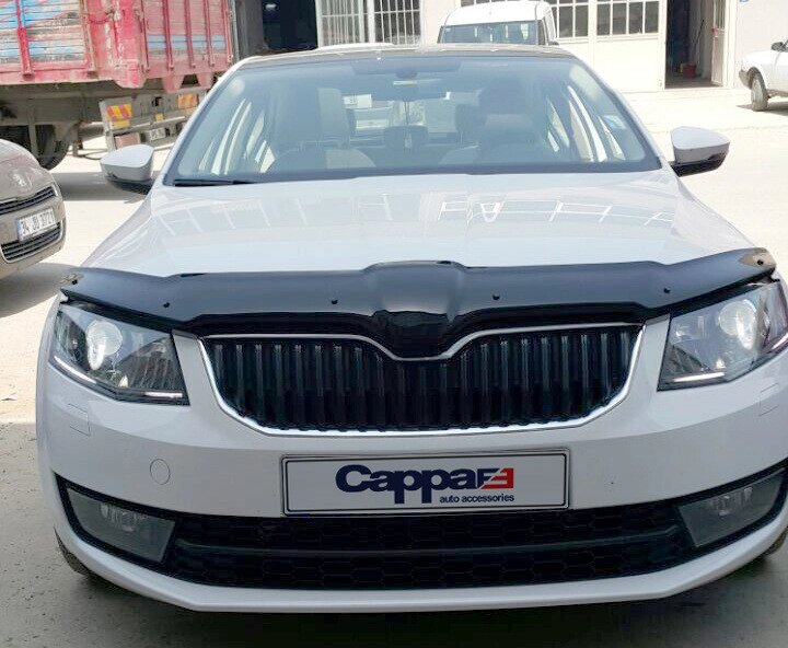 Дефлектор капоту (мухобойка) Skoda Octavia A7 2013-2017 від компанії Тюнінг і аксесуари для авто - фото 1