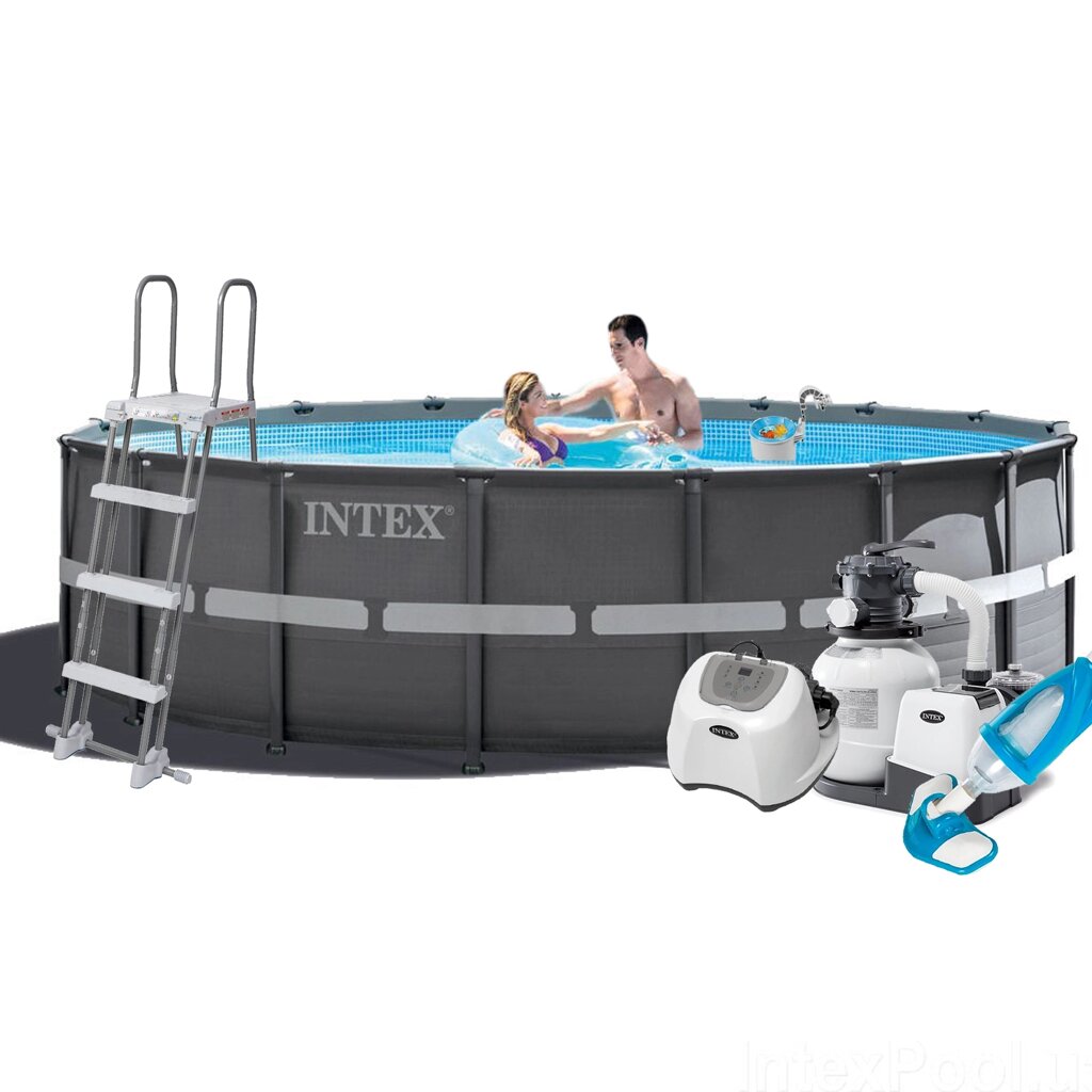 Каркасний басейн Intex 26326 - 11, 488 x 122 см (5 г/год, 6 000 л/год, сходи, тент, підстилка, набір для догляду) від компанії Тюнінг і аксесуари для авто - фото 1